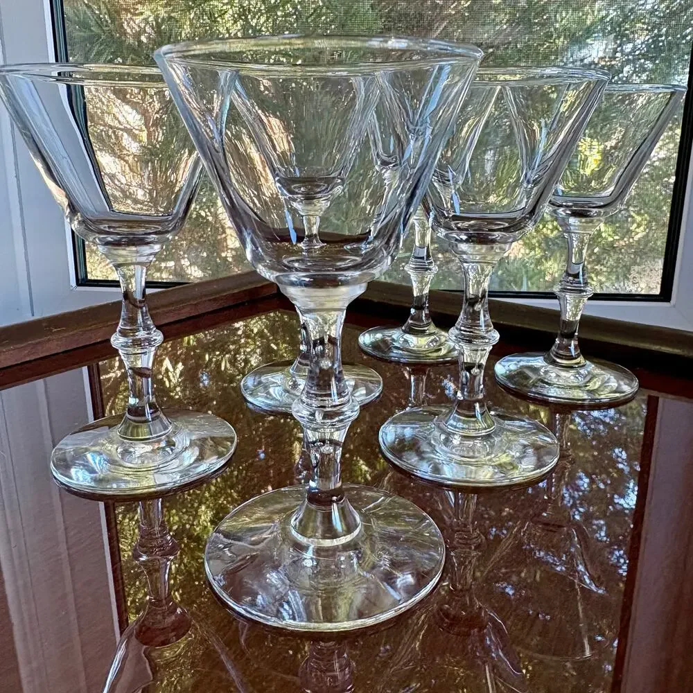 Set of 6 Libbey Georgian 5.5 Inch Stem Cocktail Glasses